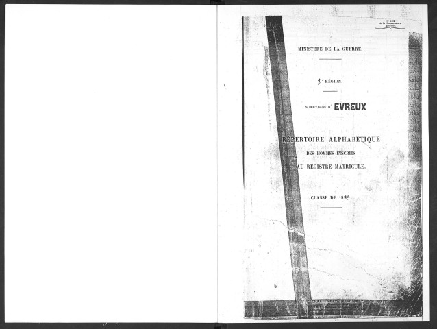 Subdivision Evreux. Répertoire alphabétique (1939)