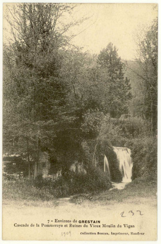 Fatouville-Grestain. Environs de Grestain - Cascade de la Pommeraye et Ruines du Vieux Moulin de Vigan.