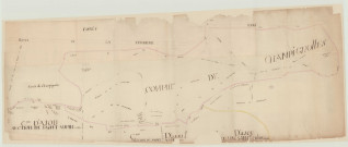 Champignolles _ Plan de la commune avec la section de Saint-Aubin-sur-Risle, commune d'Ajou.