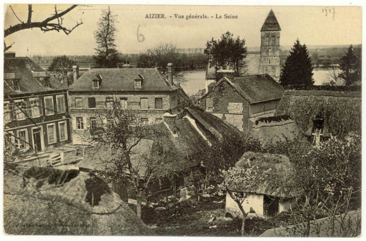 Aizier. Vue générale. La Seine.