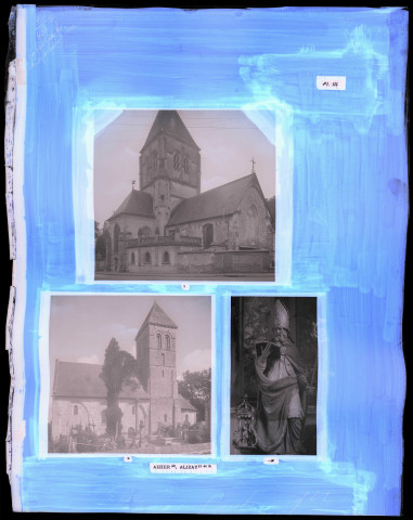 "Églises rurales du département de l'Eure" du chanoine Bonnenfant tome I, planche III Aizier (Eure) et Alizay (Eure).