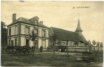 Arnières-sur-Iton. L'Église et la Place.