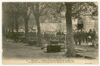 Ecouis. Fêtes d'inauguration de la Mairie-La Revue de Compagnies de Sapeurs Pompiers.