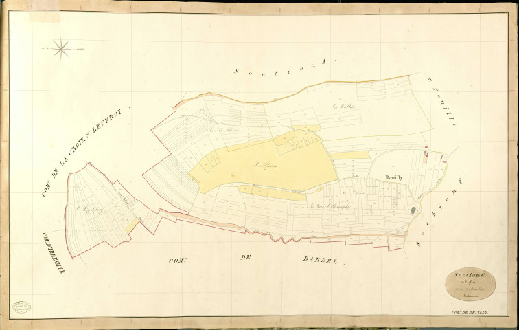 Reuilly. Section G _ de l'Eglise _ 1re de 2 Feuilles