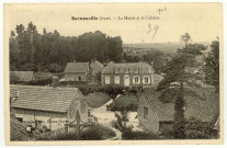 Bernouville. La Mairie et le Calvaire.