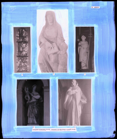 "Églises rurales du département de l'Eure" du chanoine Bonnenfant tome I, planche XXXVI Champ-Dominel (Sylvains-Lès-Moulins) (Eure) et La Chapelle-Bayvel (Eure).