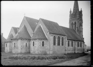 Vue du chevet du clocher de l'église de Pont-Saint-Pierre (Eure).