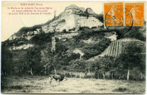Port-Mort. La Roche et les restes de l'ancienne église où furent célébrées les fiançailles de Blanche de Castille et de Louis VIII.