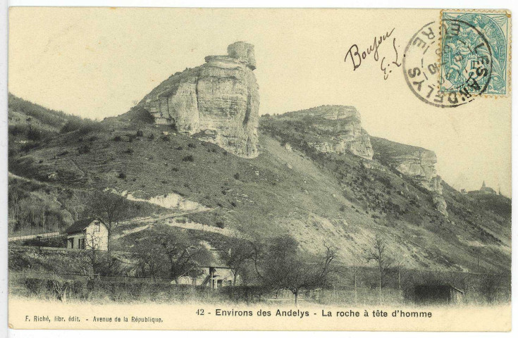 Roquette (La). Environs des Andelys. - La Roche à Tête d'homme.