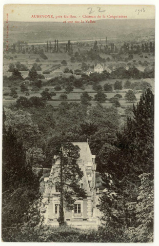 Aubevoye. Château de la Créquinière et vue sur la Vallée.