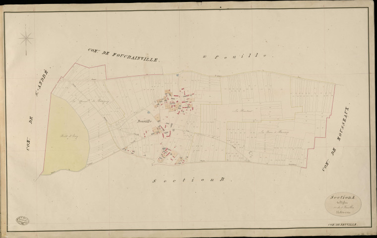 Neuville-près-Saint-André. Section A _ de l'Eglise _ 1re de 2 Feuilles