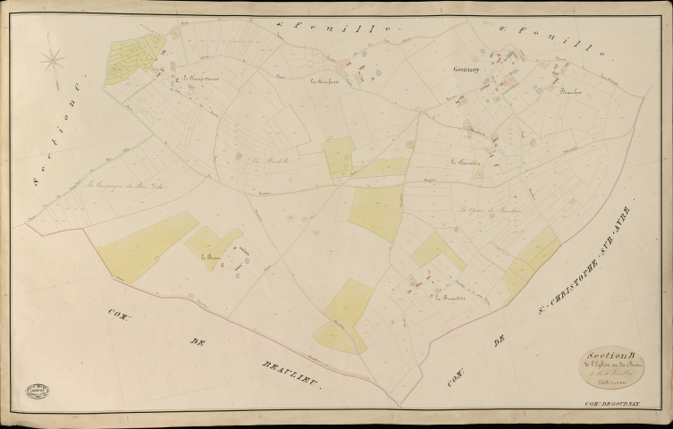 Gournay-le-Guérin. Section B _ du Château de Gournay _ 3e de 4 Feuilles