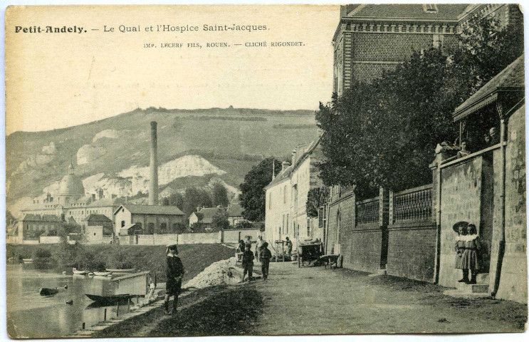 Andelys (Les). Petit Andely - Le Quai et l'Hospice Saint Jacques.