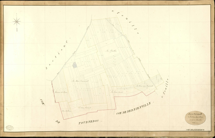 Quittebeuf. Section B _ de la Mare Quevillette _ 1re de 3 Feuilles