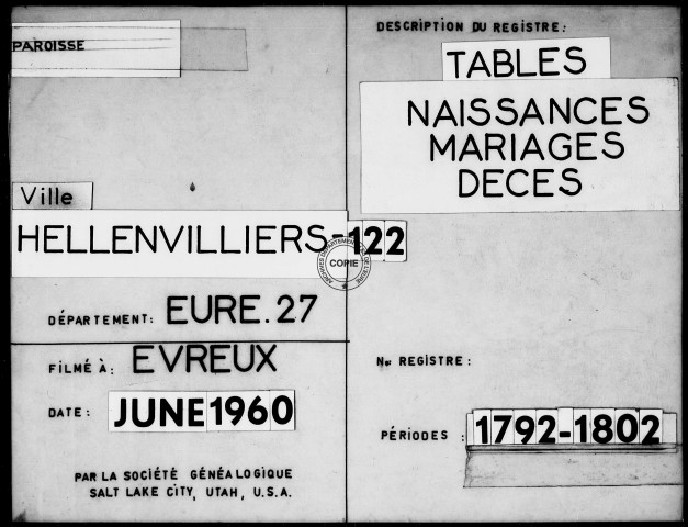 Tables (1792-1902)