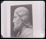 Tête du Christ de la cathédrale d'Amiens (Somme), gravure.