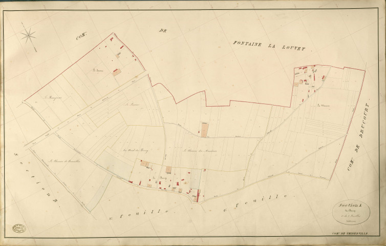 Thiberville. Section A _ du Bourg _ 1re de 3 Feuilles