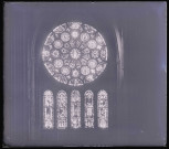 Rosace et cinq vitraux du transept de la cathédrale Notre-Dame de Chartres (Eure-et-Loir).