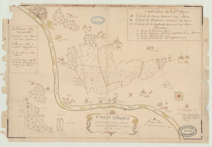 Andelys (Les) - "Forest d'Andely contenant 2683 arpents". *