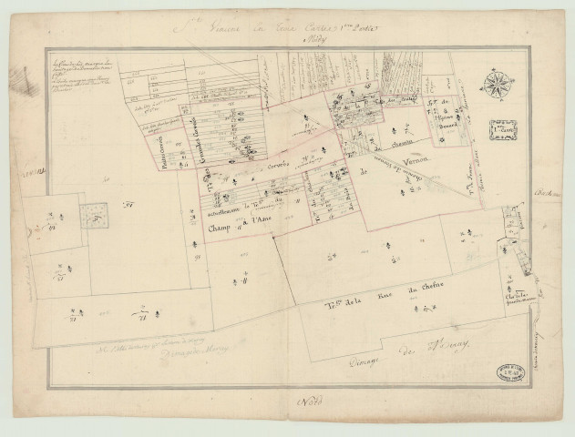 Saint-Vincent-des-Bois - Plans de la paroisse en deux atlas de 3 feuilles chacun. *