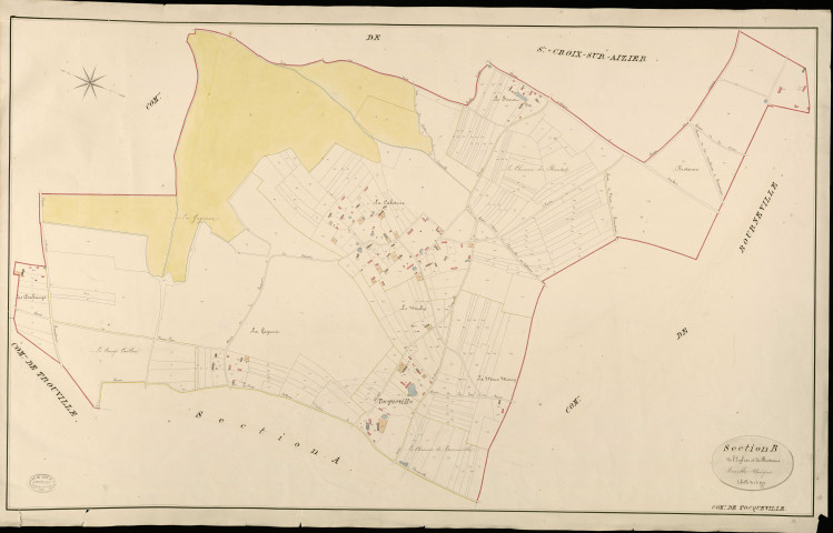 Tocqueville. Section B _ de l'Eglise et de Brotonne _ Feuille Unique