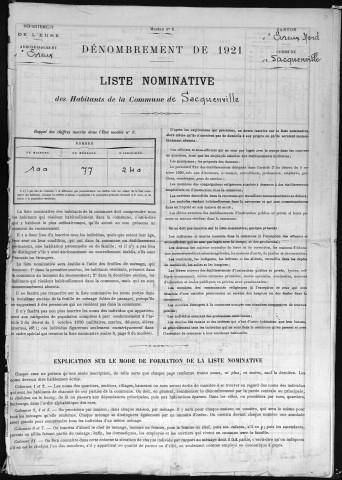SACQUENVILLE 1921