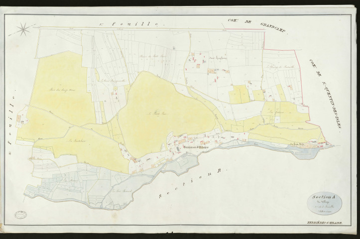 Ferrières-Saint-Hilaire. Section A _ Du Village _ 2ème de 3 feuilles _ Echelle de 1 à 2500