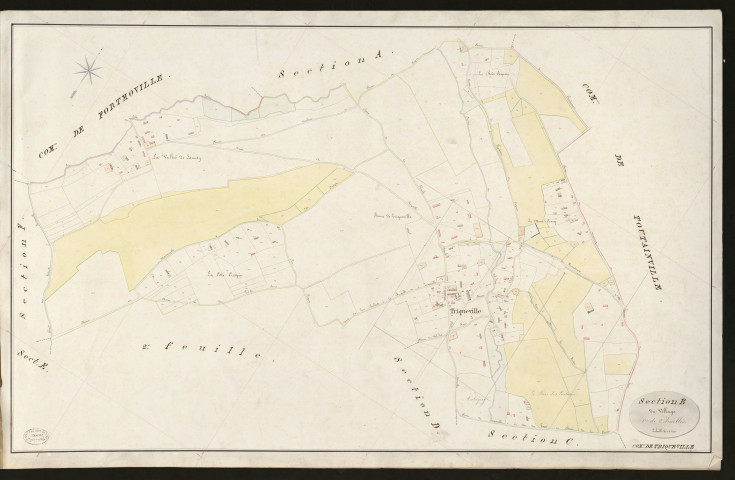 Triqueville. Section B _ du Village _ 1re de 2 Feuilles