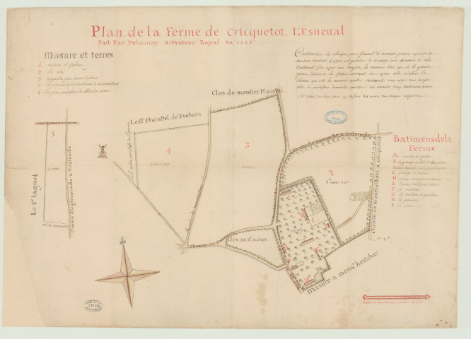 Criquetot-L'Esneval (Seine-Maritime) - "Plan de la ferme de Criquetot-l'Esneval". *