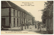 Caillouet-Orgeville. Hôpital militaire : Guerre du Droit 1914 : L'établissement-Cour postérieure bordant les services hospitaliers.