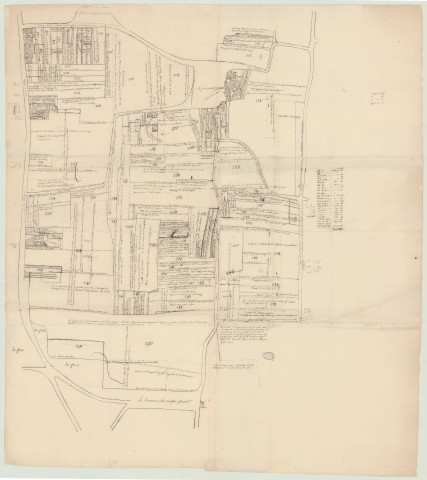Neaufles-Auvergny - 1- "Carte de l'ainesse de La Brestesche N° 1 et N° 4". * 2- "Neaufle. Ainesse du Sapin, tènement des Boulangers et tènement et partie de l'ainesse Hannoy Baudot. N°2". * 3- "L'ainesse Hannoy Baudot, le tènement Denis Chabot, le tènement Denis Ménard, le tènement Vauraboug, le clos Ricou".* 4- "Neaufle. Carte n° 4". *