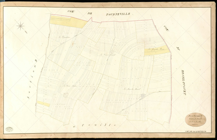 Sacquenville. Section C _ de la mare du Mesnil _ 1re de 2 Feuilles