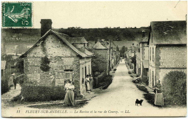 Fleury-sur-Andelle. La Ravine et la rue de Courcy.