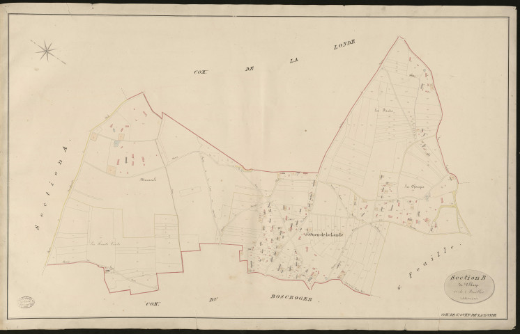 Saint-Ouen-de-la-Londe. Section B _ du Village _ 1re de 2 Feuilles