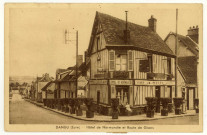 Dangu. Hôtel de Normandie et Route de Gisors.