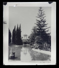 Jardin, bassin et kiosque de la Villa Tasca de Palerme en Sicile (Italie).