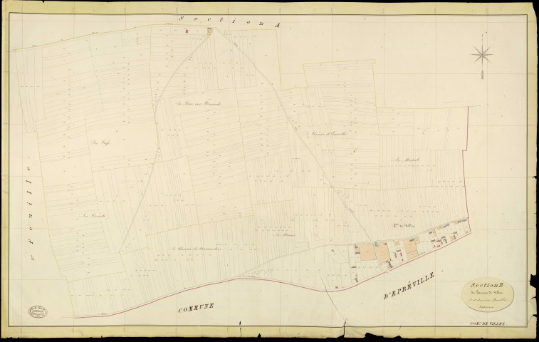 Villez-sur-le-Neubourg. Section B _ du hameau de Villez _ 2e et dernière Feuille