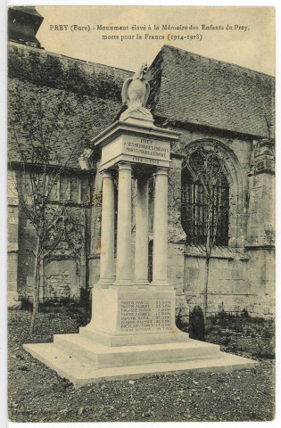 Prey. Monument élevé à la Mémoire des Enfants de Prey, morts pour la France (1914-1918).