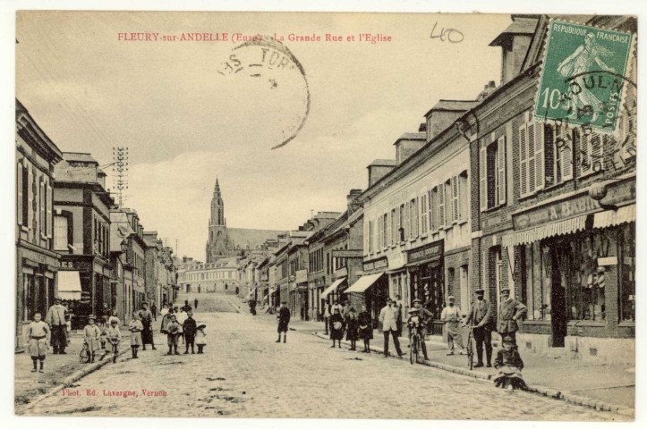Fleury-sur-Andelle. La Grande Rue et l'Eglise.