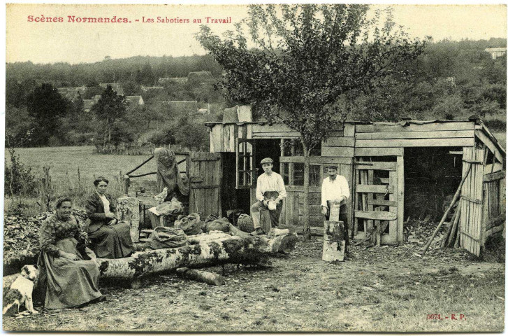 Divers. Scènes Normandes. - Les Sabotiers au Travail.