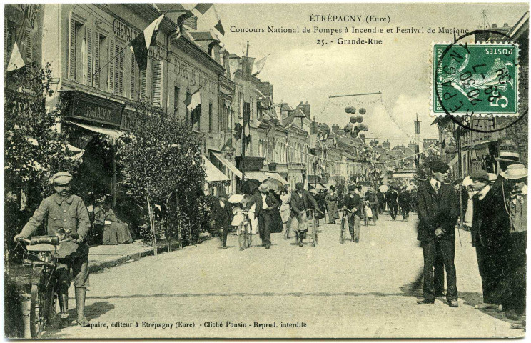 Etrépagny. Concours National de Pompes à Incendie et Festival de Musique. - 25. - Grande-Rue.