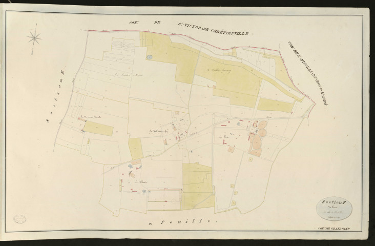 Grandcamp. Section F _ du Parc _ 1ère de 2 feuilles _ Echelle de 1 à 2500