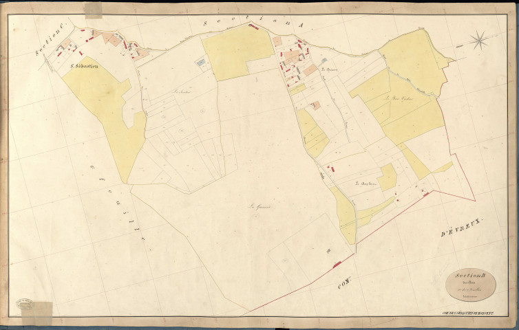 Saint-Sébastien-de-Morsent. Section B _ des Bois _ 1re de 2 Feuilles