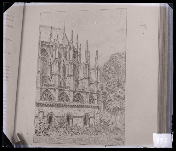Cathédrale Notre-Dame d'Évreux (Eure), abside, gravure.