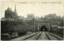 Conches-en-Ouche. Le Tunnel et L'Église.