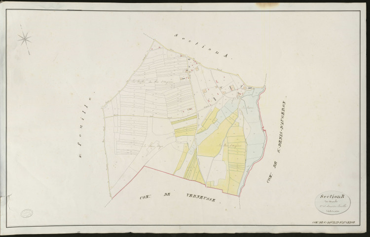 Saint-Aquilin-d'Augeron. Section B _ des Mesnils _ 2ème et dernière feuille _ Echelle de 1 à 2500
