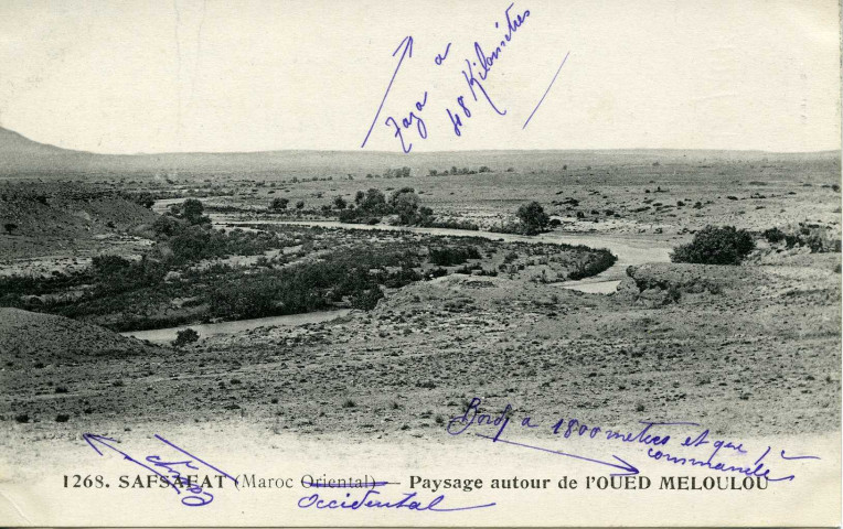 SAFSAFAT (Maroc Oriental) - Paysage autour de l'OUED MELOULOU