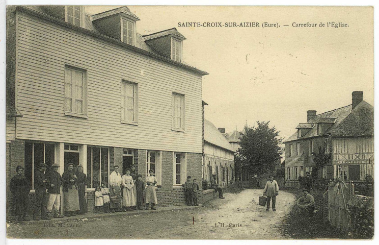 Sainte-Croix-sur-Aizier. Carrefour de l'Eglise.