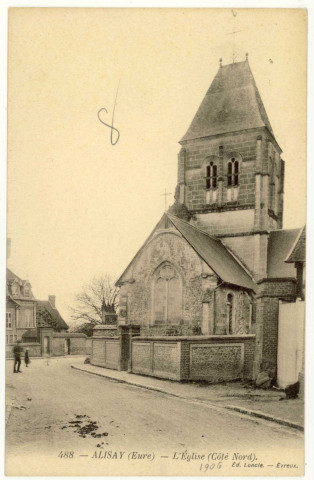Alizay. L'église, côté nord.