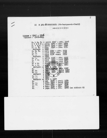 BMS (1547-1692)